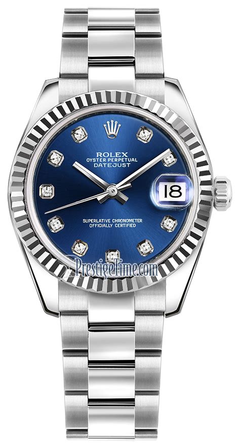 rolex datejust ref 178274|ladies rolex blue face diamonds.